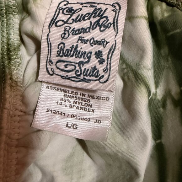 🏖️ Lucky Brand Green Marble Tie-Dye Bikini Set (Size L) - Picture 8 of 9